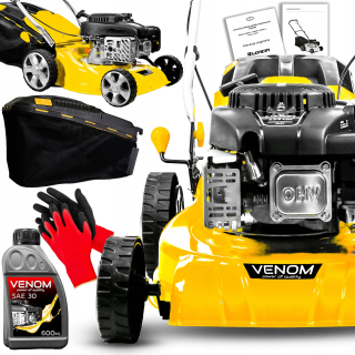 Benzínová kosačka Venom s košom, objem 123 cm³. košík 40 l, šírka rezu 41 cm